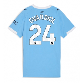 Manchester City Josko Gvardiol #24 Maglia Gara Casa Repliche 2025-26 Donna Maniche Corte